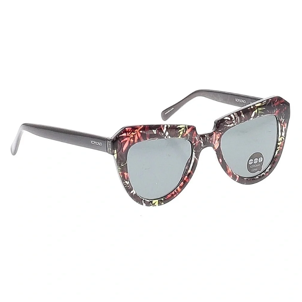 KOMONO Stella Sunglasses NEW with case Fern Red Green Floral